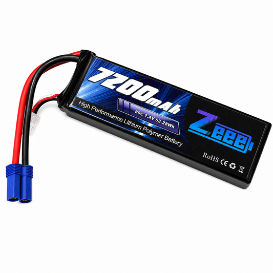 ZEEE 2S Lipo Battery 7200mAh 80C 7.4V