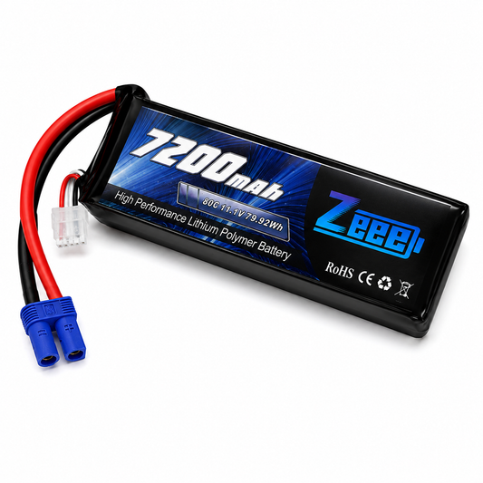 ZEEE 3S Lipo Battery 7200mAh 80C 11.1V