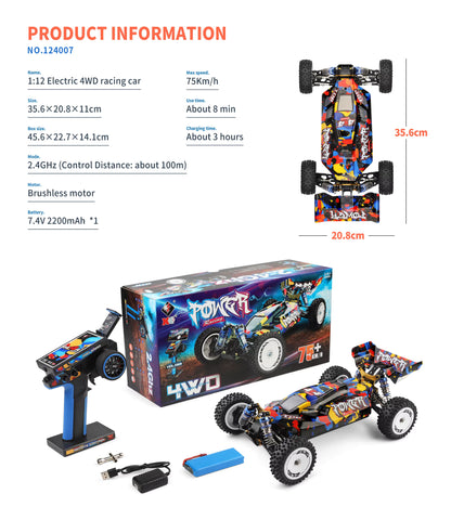 WLtoys 124007 Brushless 1/12 High Speed 4WD Off-Road Buggy RTR